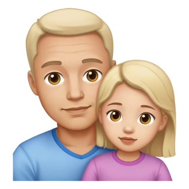 Dad and little daughter  sticker