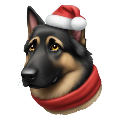 Black german shepherd dressed for christmas sticker