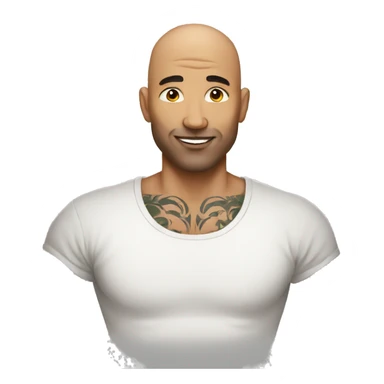 Bald man wearing tattoos sticker