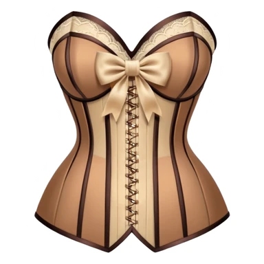 brown beige corset with bow sticker