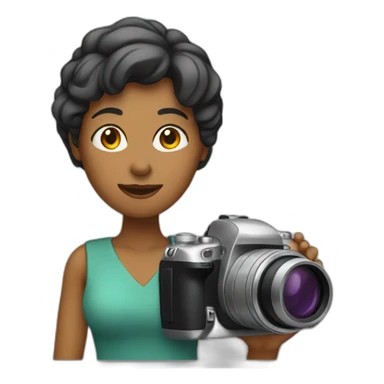 woman with camera sticker