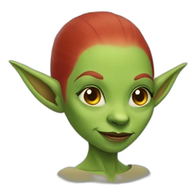 Red bald female goblin sticker