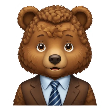 curly hair bear with tie sticker