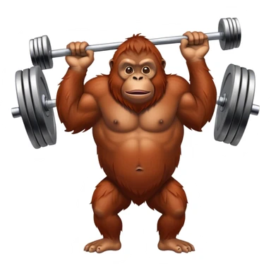 Orangutan with barbell sticker