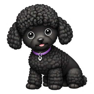 Black min poodle  sticker