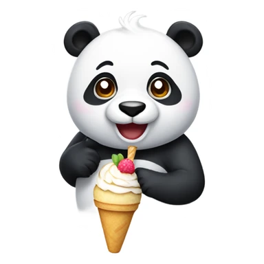 Un panda con helado sticker