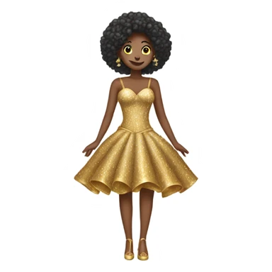 gold sparkly extravagant dress sticker