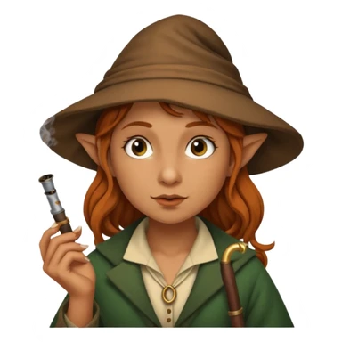 Female hobbit smoking sticker