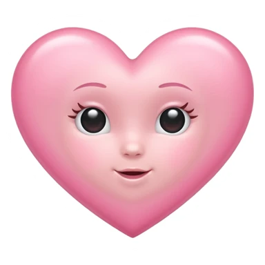 baby pink heart with shine sticker