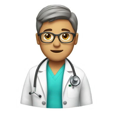 physiotherapist with lab coat and stethoscope sticker