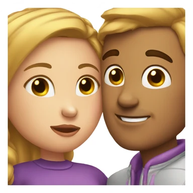 Girl kissing a clean shaved man  sticker