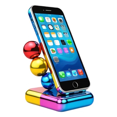 jeff koons style abstract cell phone sculpture  sticker