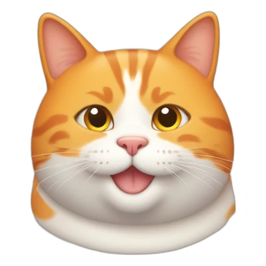 fat happy orange cat sticker
