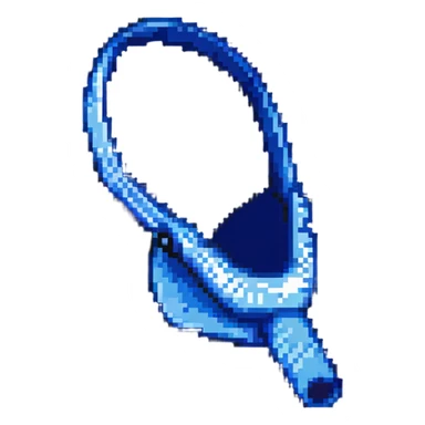 Pixelated blue VO2 max testing mouthpiece, simple design sticker