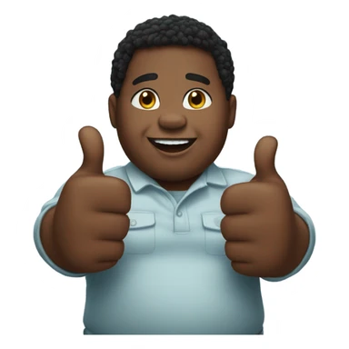 Fat black kid giving two thumbs up sticker