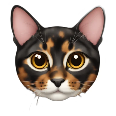 tortoiseshell Cat Black brown without white and pink nose sticker
