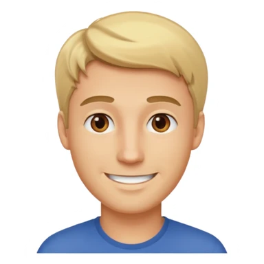 Blonde guy with brown eyes smiling sticker