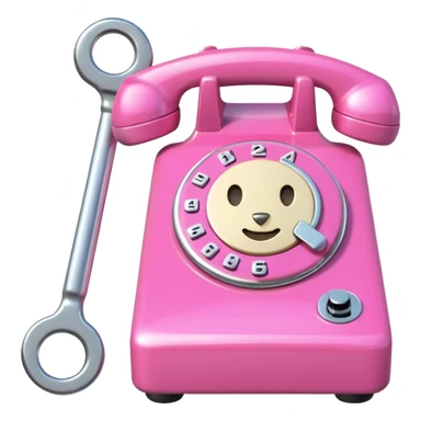 pink phone with a wrench sticker