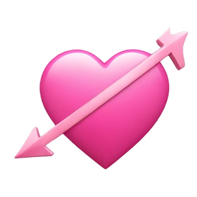 Pink heart with arrow going through  sticker