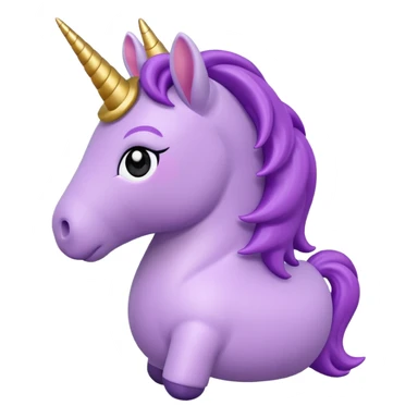 voilet unicorn toy facing camera sticker