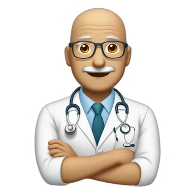 bald latin doctor with glasses elderly man without mustache sticker
