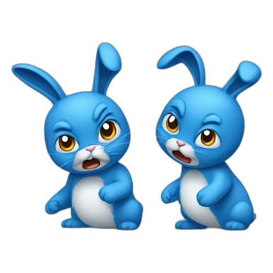 blue bunny getting mad sticker