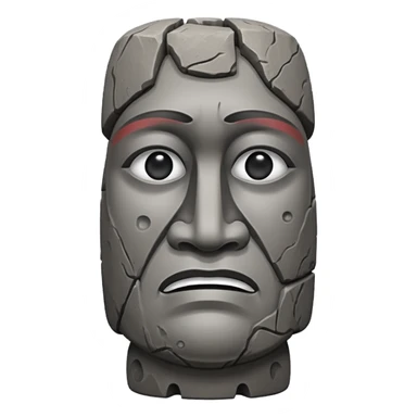 the easter island stone guy with a tear in its eye sticker