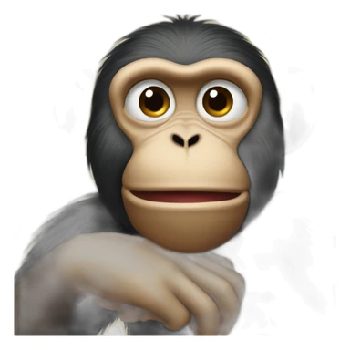 monkey presses on like sticker