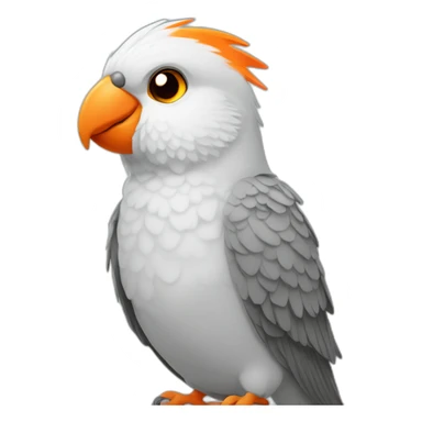 grey cockatiel with orange cheek sticker