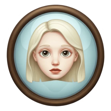 distorted mirror reflecting a face sticker