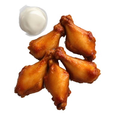 5 Chicken wings flats and drums on a white plate sticker