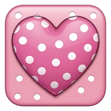 brown pink polka dots heart sticker
