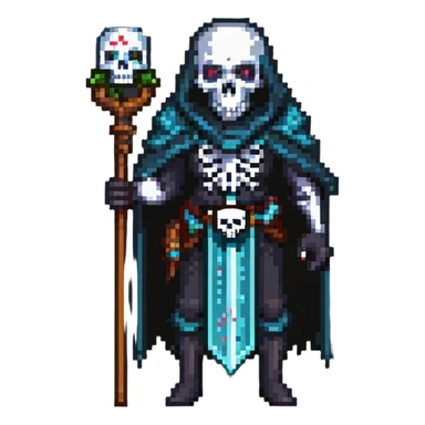 Necromancer with skull staff sticker