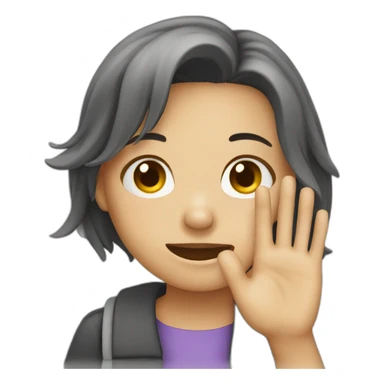 a crying girl waving goodbye sticker