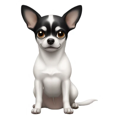 white chihuahua with black ears sticker