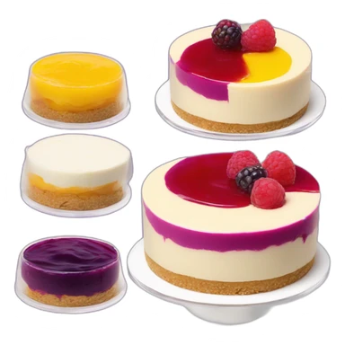 No bake cheesecake with 3 colored jams red purple and yellow  sticker