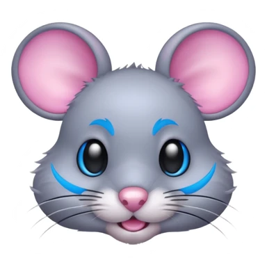 A mouse face with blue backlighting sticker