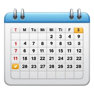 calendar with NO days sticker