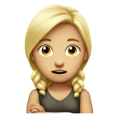 angry blonde  child sitting with arms folded sticker