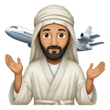 Osama bin Ladin standing on a plane sticker