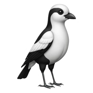 I want a magpie emoji standing that is bald sticker