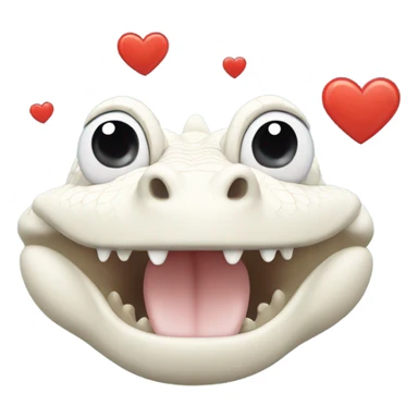 albino alligator with hearts above its head sticker