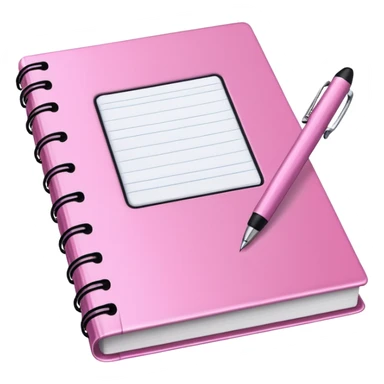 pink book and note pen sticker
