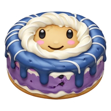 plain blueberry biscuit with single white icing swirl on top sticker