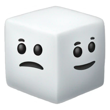 White sugar cube sticker
