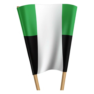 3 horizontal lines  flag green white and black in a stick  sticker