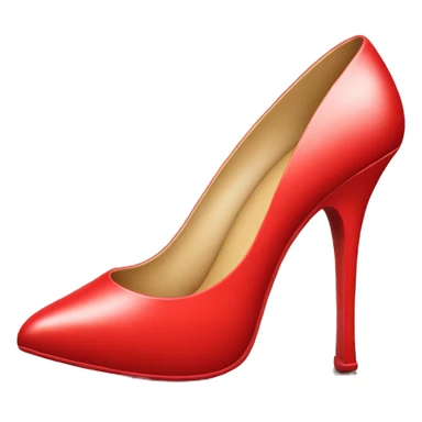 high heel shoe with red bottom sticker