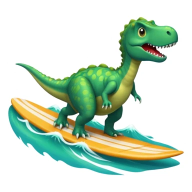dinosaur is surfing sticker