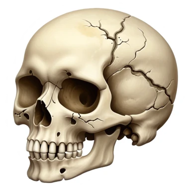 A skull with half turning to dust sticker
