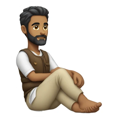 Ahmer holding left hand on thigh sticker